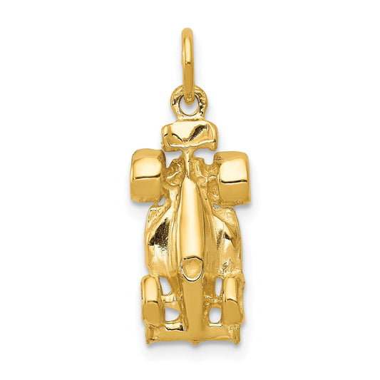 14k Yellow Gold 14k 3-D Race Car Charm