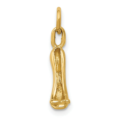 14k Yellow Gold 14K  3D High heel shoe Charm