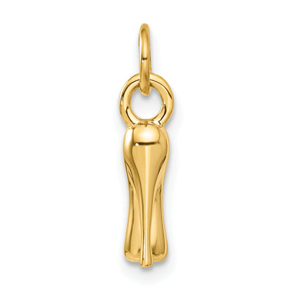 14k Yellow Gold 14K  3D High heel shoe Charm
