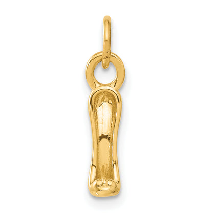 14k Yellow Gold 14K  3D High heel shoe Charm