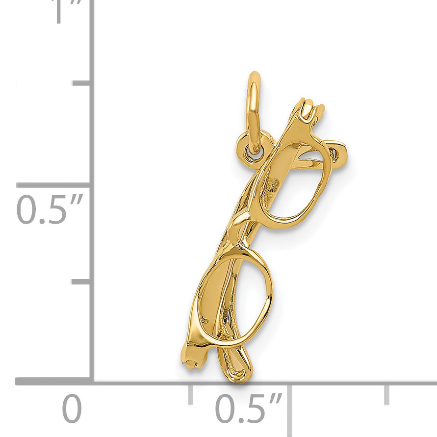 14k Yellow Gold 14k Moveable Glasses Charm