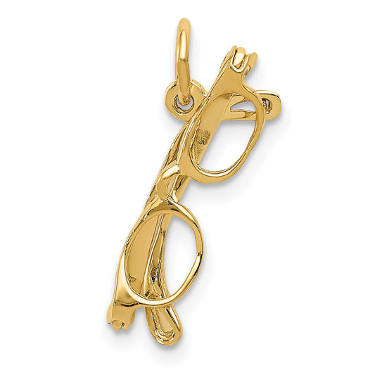 14k Yellow Gold 14k Moveable Glasses Charm
