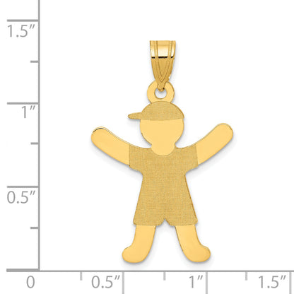 14k Yellow Gold 14k Laser Polished Boy with Hat Charm