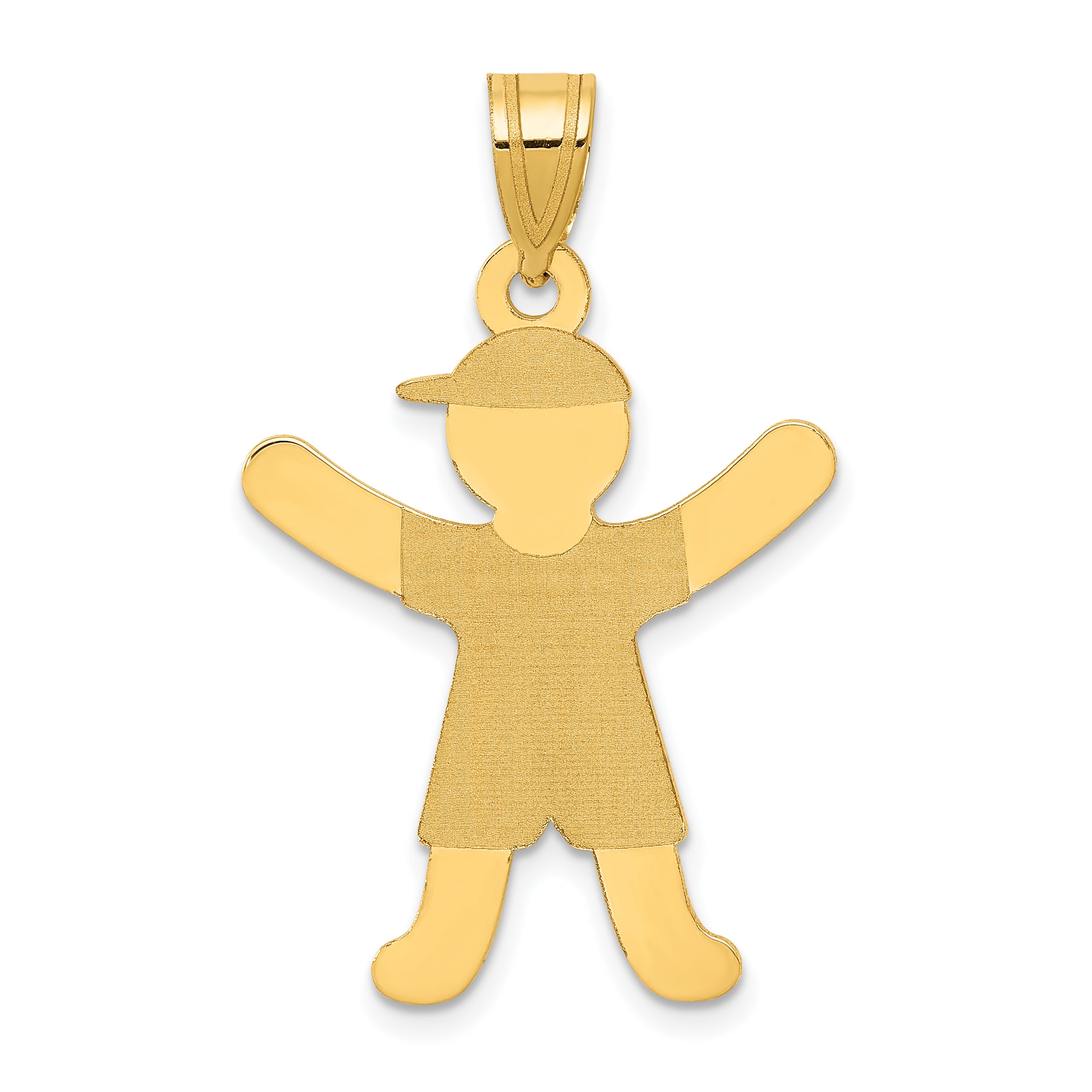 14k Yellow Gold 14k Laser Polished Boy with Hat Charm