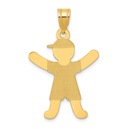 14k Yellow Gold 14k Laser Polished Boy with Hat Charm