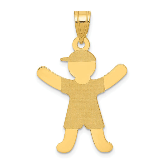 14k Yellow Gold 14k Laser Polished Boy with Hat Charm