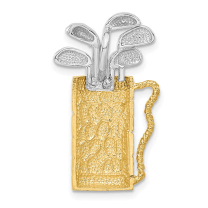 14k Two-tone 14k Two-tone Golf Bag with Clubs Pendant