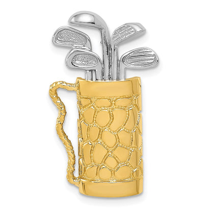 14k Two-tone 14k Two-tone Golf Bag with Clubs Pendant