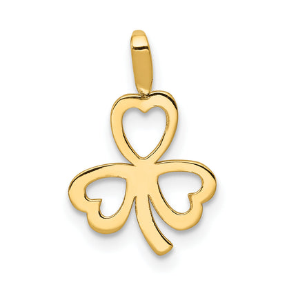 14k Yellow Gold 14k Heart Clover Charm