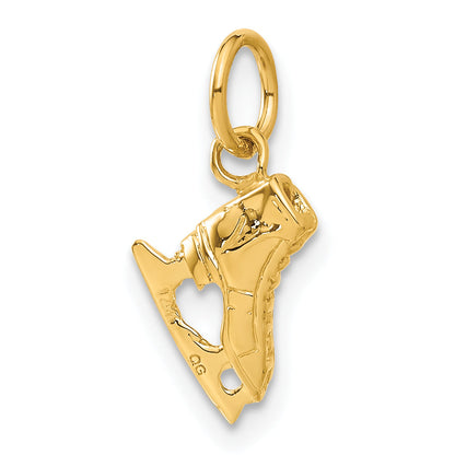 14k Yellow Gold 14K  3D Ice Skate Charm