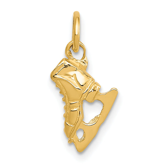14k Yellow Gold 14K  3D Ice Skate Charm