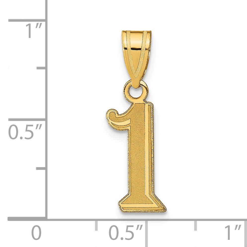 14k Yellow Gold 14k Polished Etched Number 1 Pendant