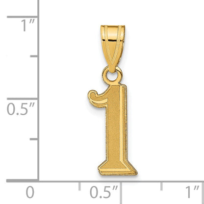14k Yellow Gold 14k Polished Etched Number 1 Pendant