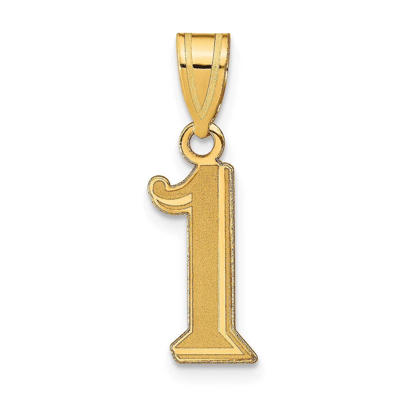 14k Yellow Gold 14k Polished Etched Number 1 Pendant
