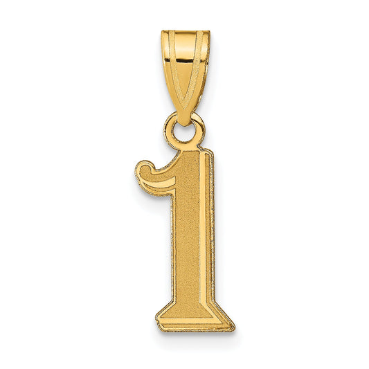 14k Yellow Gold 14k Polished Etched Number 1 Pendant