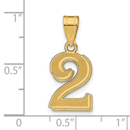 14k Yellow Gold 14k Polished Etched Number 2 Pendant