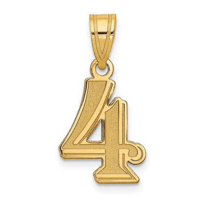 14k Yellow Gold 14k Polished Etched Number 4 Pendant