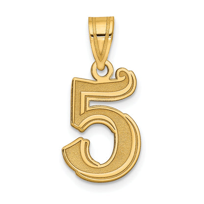 14k Yellow Gold 14k Polished Etched Number 5 Pendant
