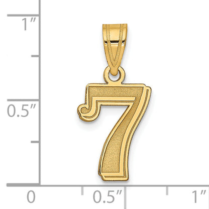 14k Yellow Gold 14k Polished Etched Number 7 Pendant