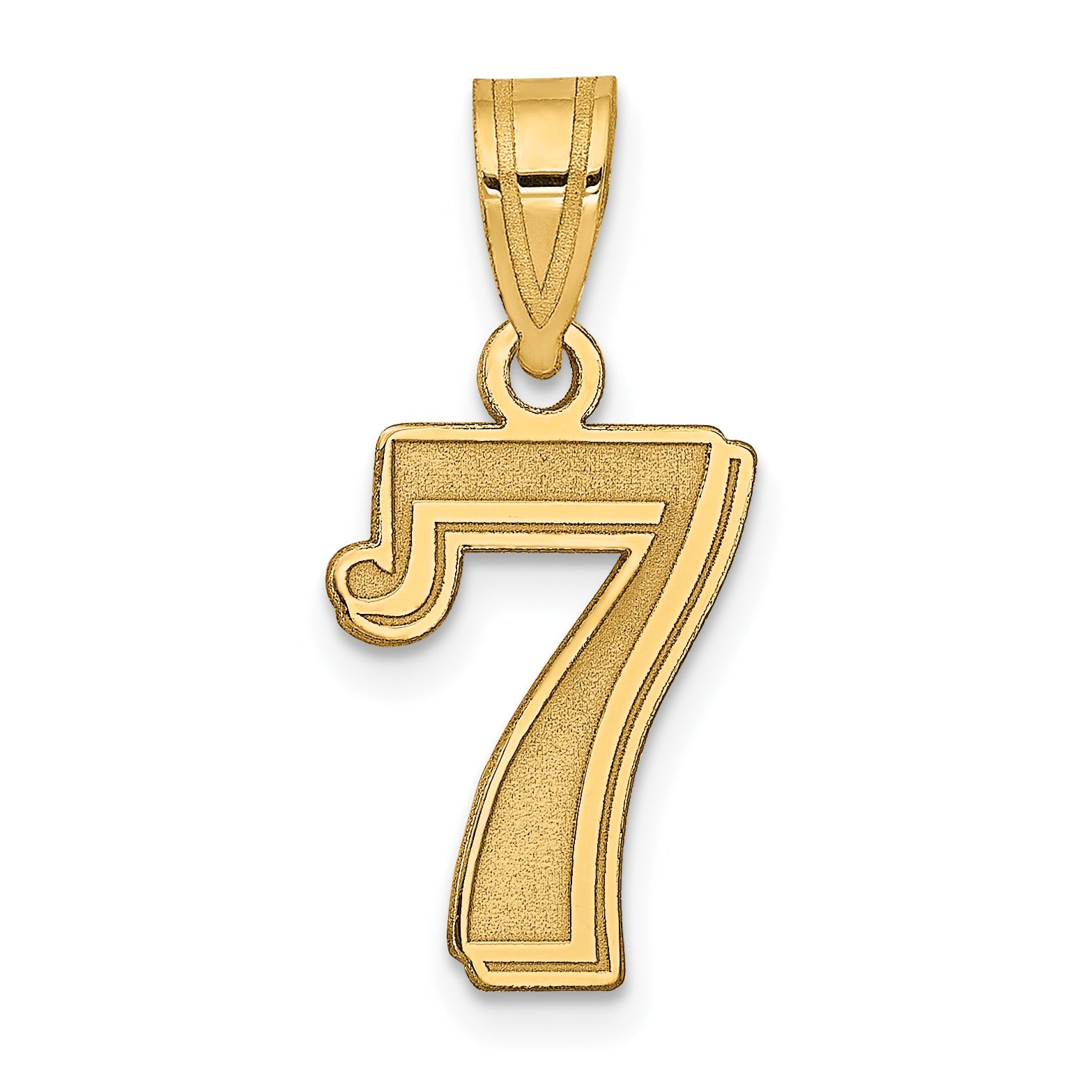 14k Yellow Gold 14k Polished Etched Number 7 Pendant
