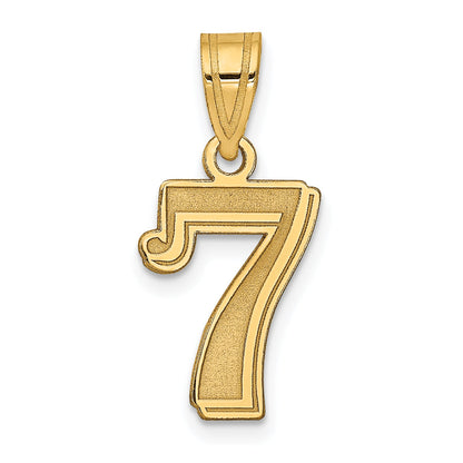 14k Yellow Gold 14k Polished Etched Number 7 Pendant