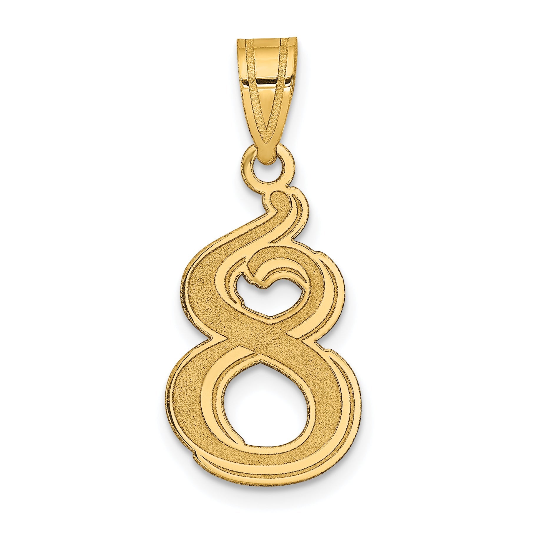 14k Yellow Gold 14k Polished Etched Number 8 Pendant