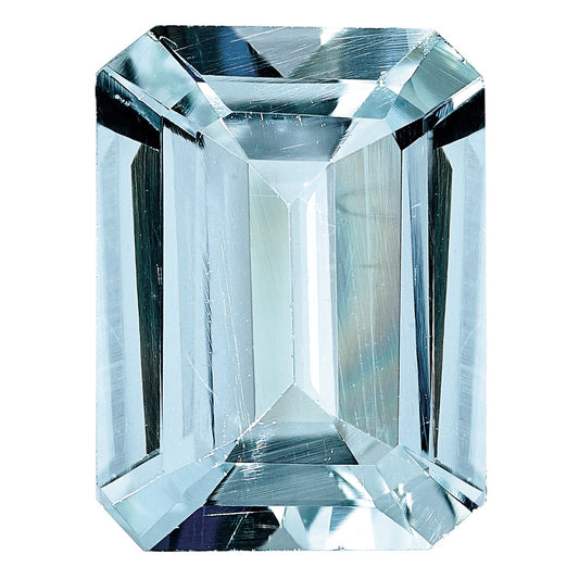 Gemstone Aquamarine Aa Quality 8X6mm Emerald Cut