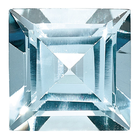 Gemstone Aquamarine Aa Quality 6mm Square Step-Cut