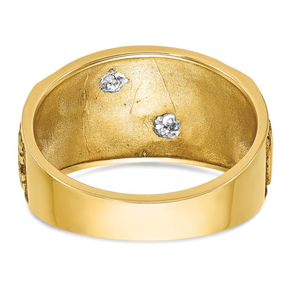 10K Two-Tone Ibgoodman Men'S Polished And Textured With Multi-Color Enamel Masonic Shriner'S Ring