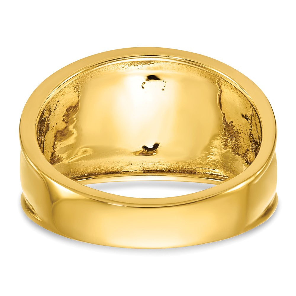 10K Two-Tone Ibgoodman Men'S Polished And Textured With Black Enamel Diamond 32Nd Degree Scottish Rite Masonic Ring