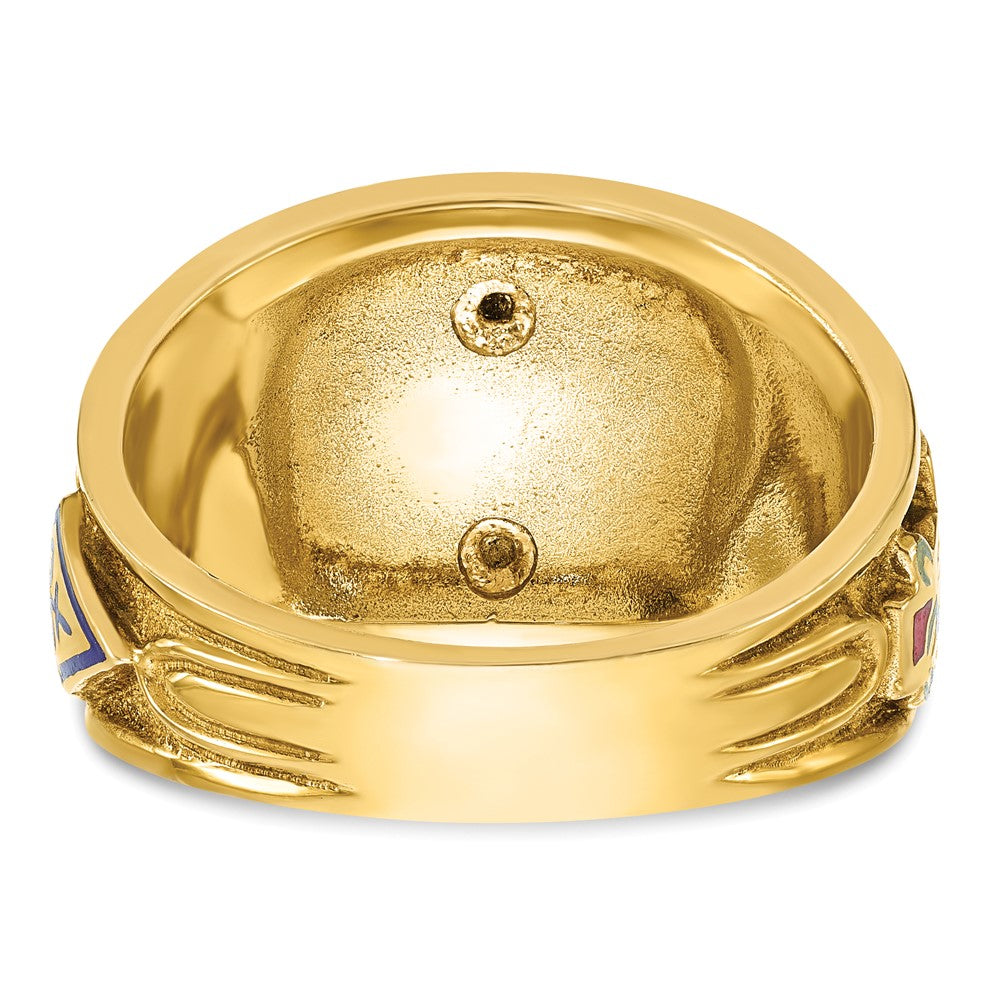 10K Two-Tone Ibgoodman Men'S Polished And Textured With Multi-Color Enamel Active 33Rd Degree Masonic Ring