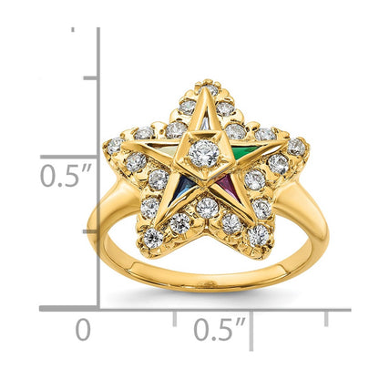10K Yellow Gold Ibgoodman Women'S Polished Eastern Star Masonic Ring Mounting