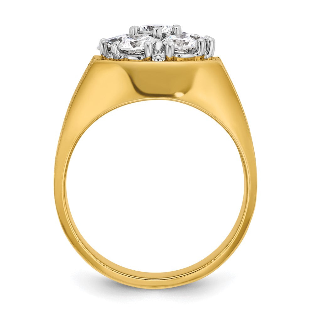 14k Two-Tone 1 1/2 Ct. Lab Grown Diamond VS/SI+ G+ Men's Cluster Ring