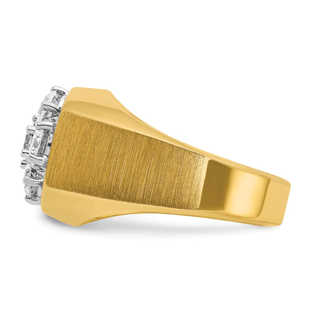 14k Two-Tone 1 1/2 Ct. Lab Grown Diamond VS/SI+ G+ Men's Cluster Ring