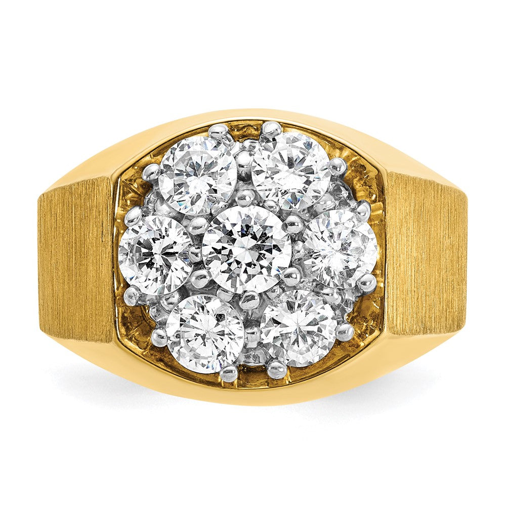 14k Two-Tone 1 1/2 Ct. Lab Grown Diamond VS/SI+ G+ Men's Cluster Ring