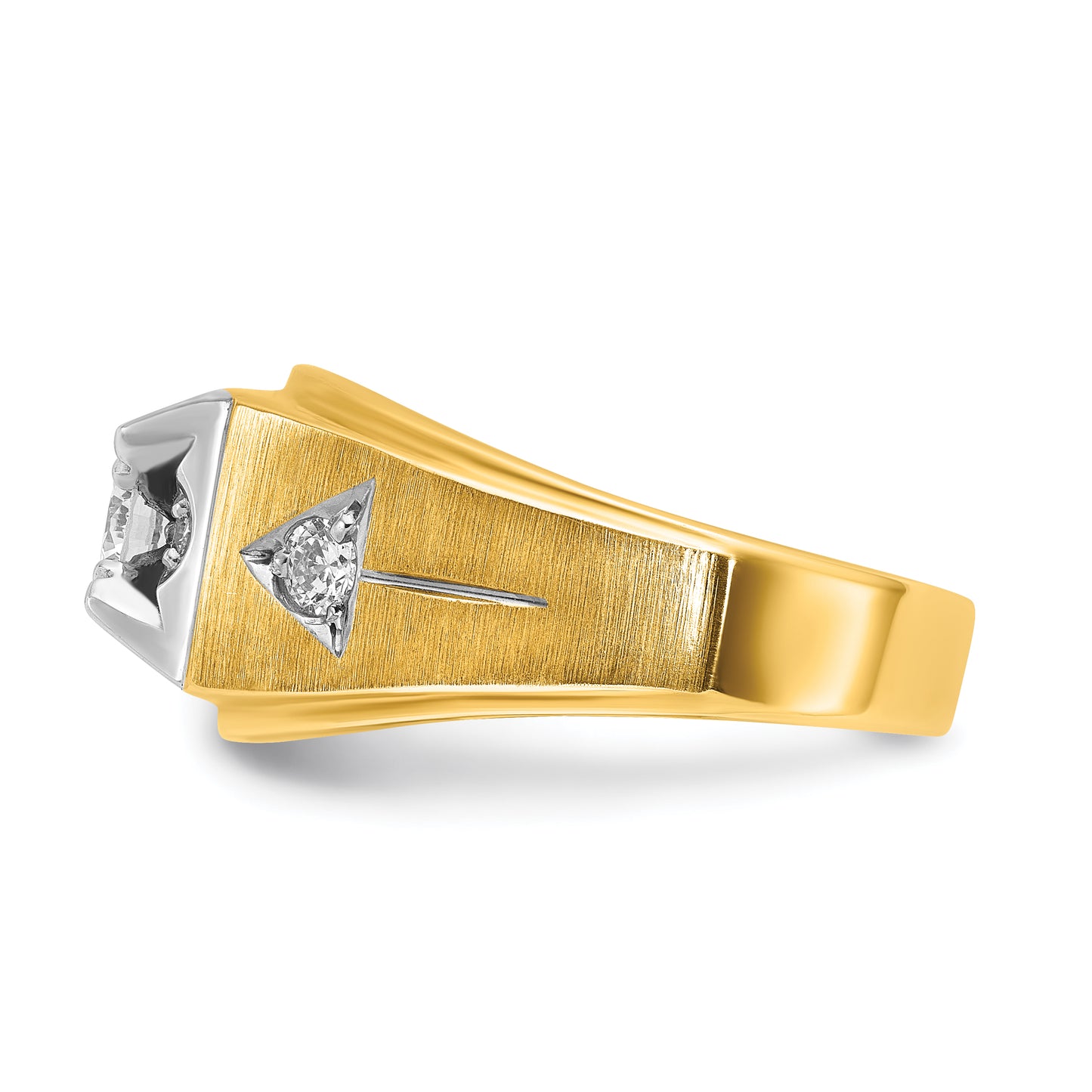 14k Two-tone Two Tone 3/4 Ct. Lab Grown Diamond VS/SI+ G+ Polished and Satin Men's Ring