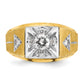 14k Two-tone Two Tone 3/4 Ct. Lab Grown Diamond VS/SI+ G+ Polished and Satin Men's Ring