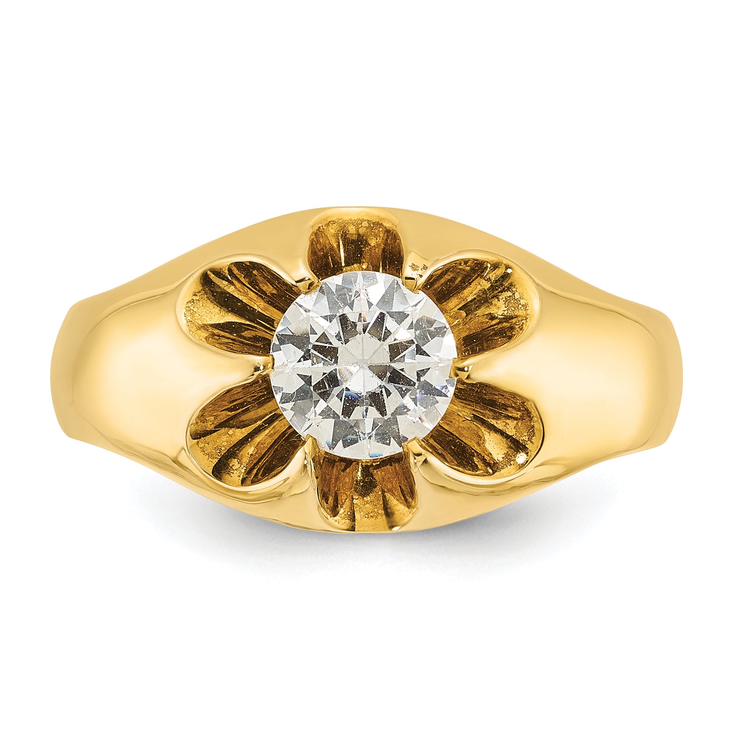 14k Yellow Gold 1 Ct. Lab Grown Diamond VS/SI+ G+ Men's Ring