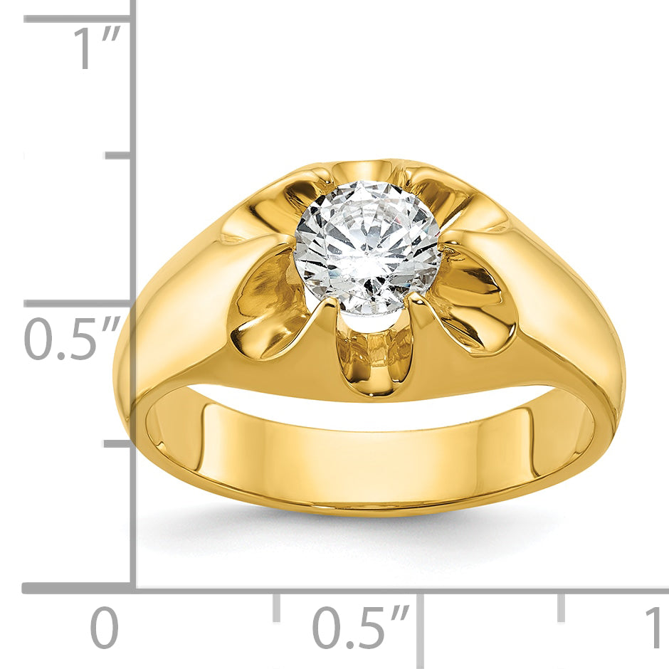 14k Yellow Gold 1 Ct. Lab Grown Diamond VS/SI+ G+ Men's Ring