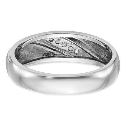 14k White Gold 1/15 Ct. Lab Grown Diamond VS/SI+ G+ Complete Polished and Satin Men's Ring