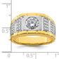 14k Two-tone 3/8 Ct. Lab Grown Diamond VS/SI+ G+ Polished and Satin Men's Ring