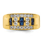 14k Yellow Gold 1 1/4 Ct. Lab Grown Diamond VS/SI+ G+ and Lab Created Blue Sapphire Men's Ring