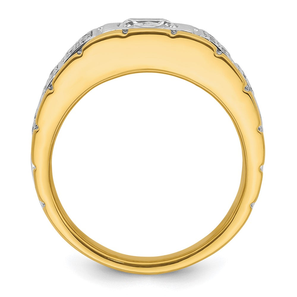 14k Two-tone Two Tone 1 3/8 Ct. Lab Grown Diamond VS/SI+ G+ Polished Men's Ring