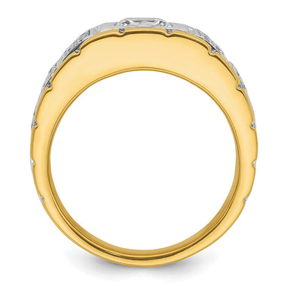 14k Two-tone Two Tone 1 3/8 Ct. Lab Grown Diamond VS/SI+ G+ Polished Men's Ring
