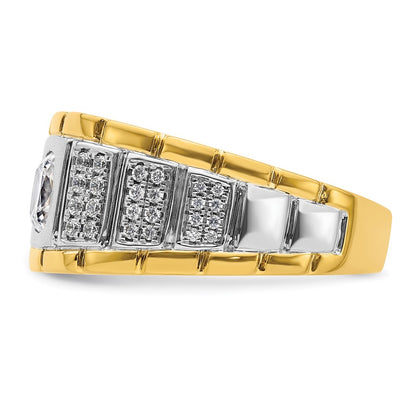 14k Two-tone Two Tone 1 3/8 Ct. Lab Grown Diamond VS/SI+ G+ Polished Men's Ring
