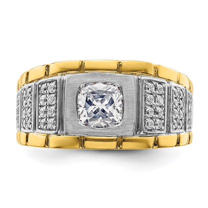 14k Two-tone Two Tone 1 3/8 Ct. Lab Grown Diamond VS/SI+ G+ Polished Men's Ring