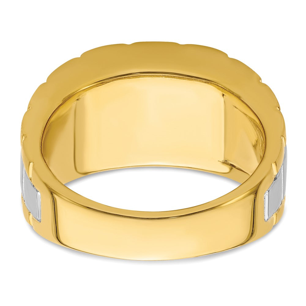 14k Two-tone Two Tone 1 3/8 Ct. Lab Grown Diamond VS/SI+ G+ Polished Men's Ring