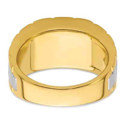14k Two-tone Two Tone 1 3/8 Ct. Lab Grown Diamond VS/SI+ G+ Polished Men's Ring