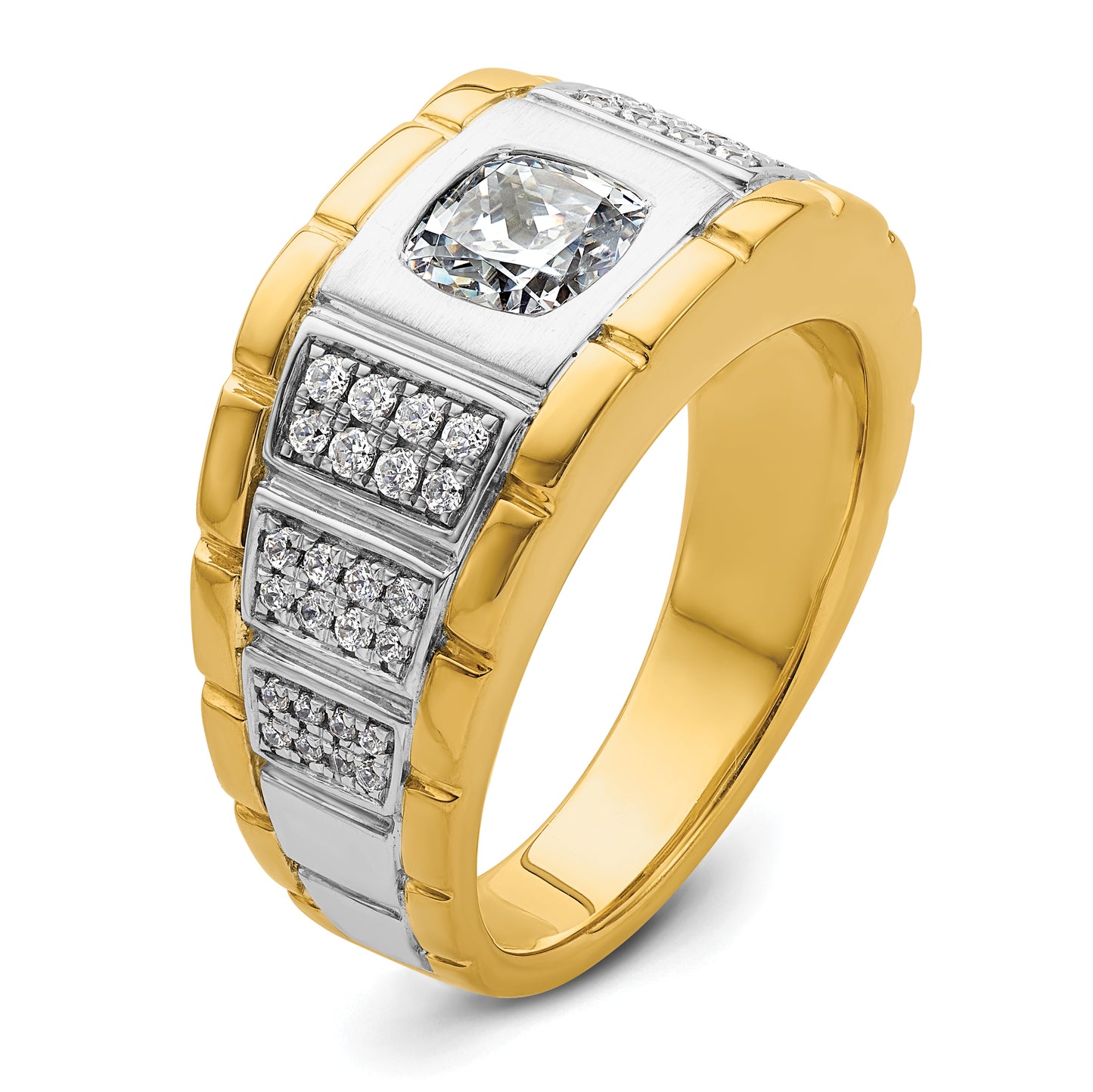 14k Two-tone Two Tone 3/8 Ct. Lab Grown Diamond VS/SI+ G+ Polished Men's Ring