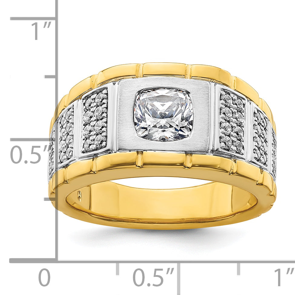 14k Two-tone Two Tone 3/8 Ct. Lab Grown Diamond VS/SI+ G+ Polished Men's Ring